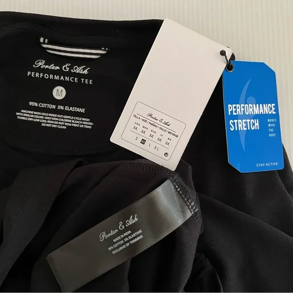 Porter & Ash 95% Cotton 4-way Stretch Short Sleeve Crew Neck Casual Top/Teeshirt - Picture 8 of 9